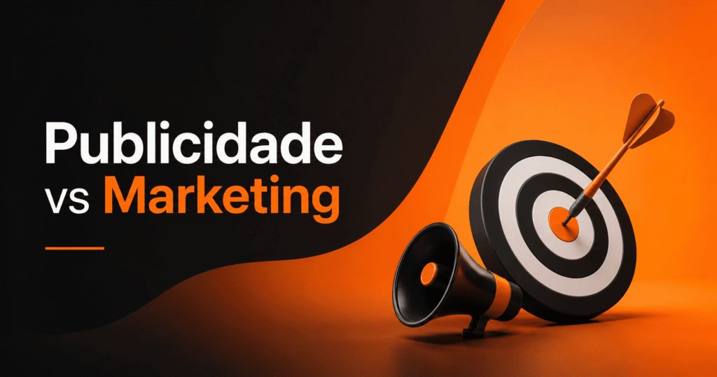 Imagem que ilustra a diferença entre marketing e publicidade